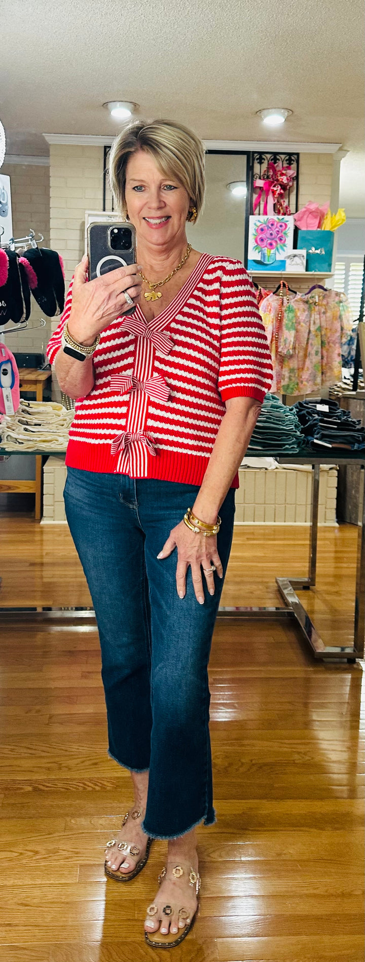 Stripes and Bows Top