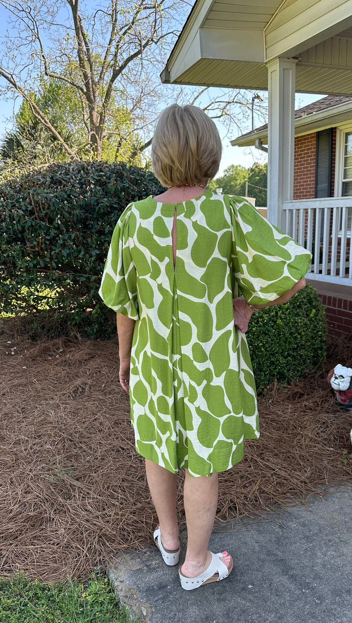 Abstract Animal Print Dress