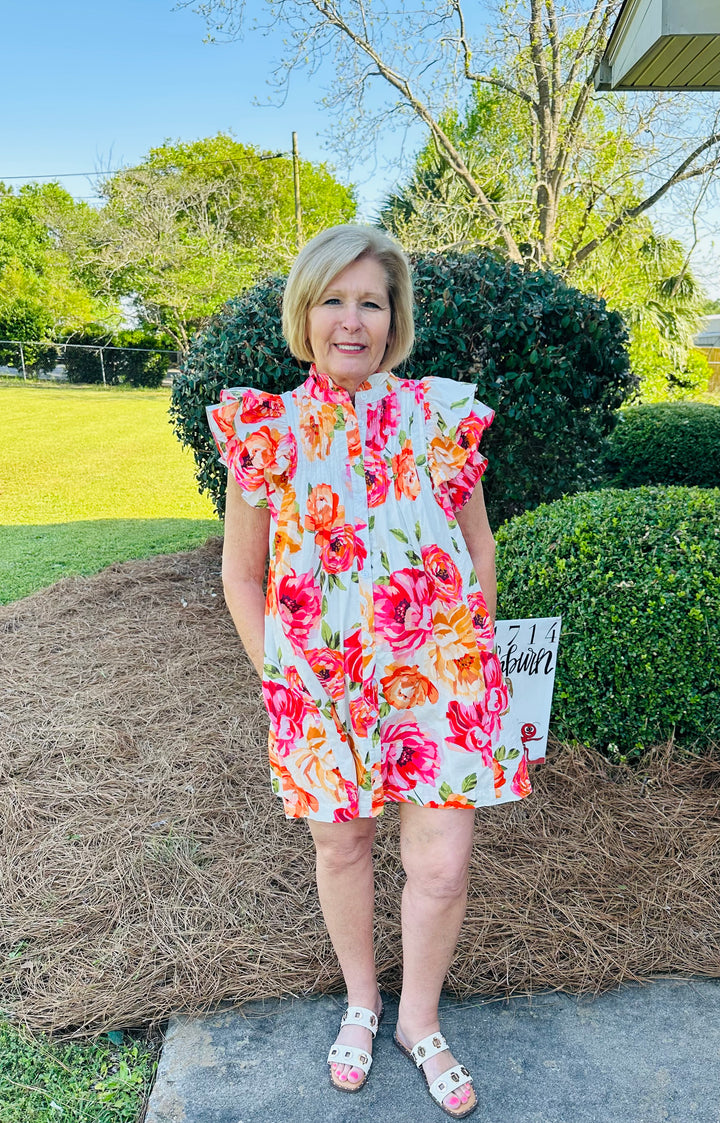Pintuck Mini Dress
