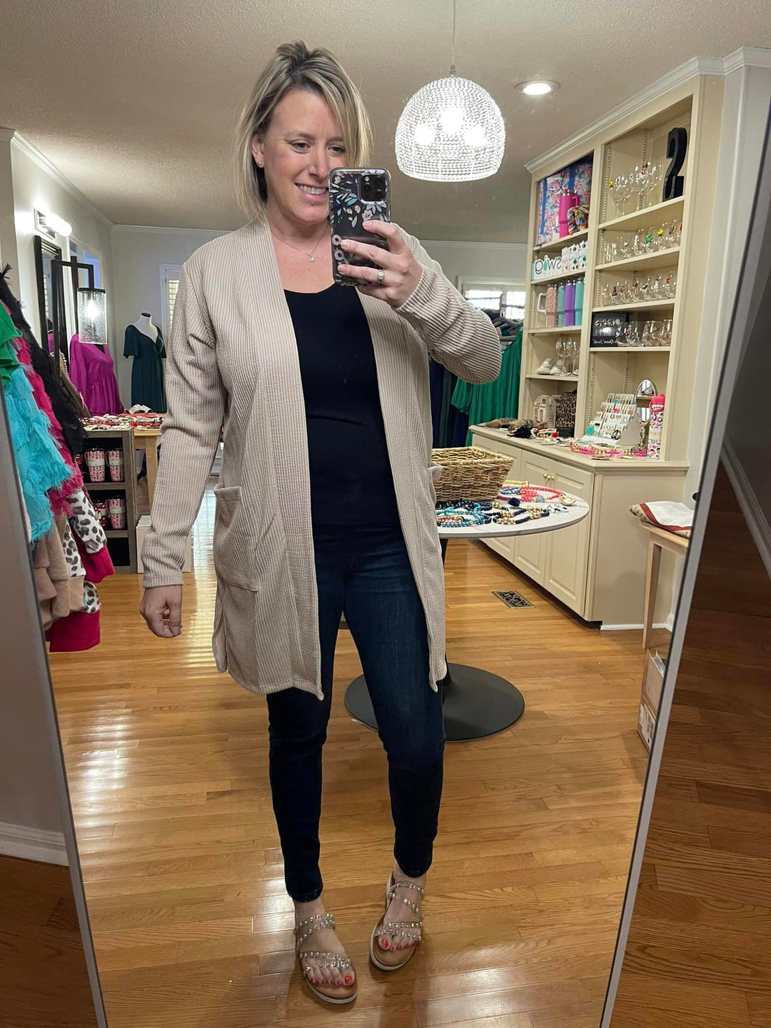 Reese Ribbed Cardigan - Taupe