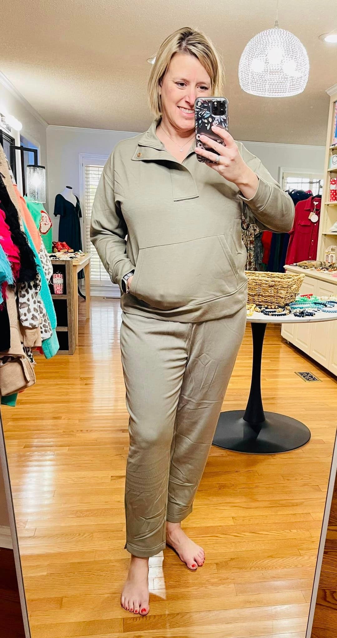 Carson Lounge Set- Olive Pants