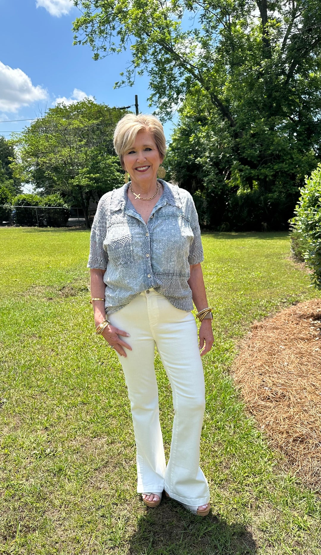 Eyelet and Boho Top