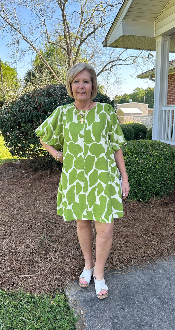Abstract Animal Print Dress