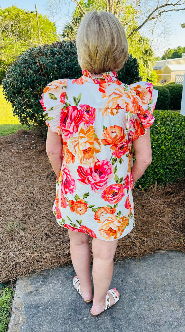 Pintuck Mini Dress