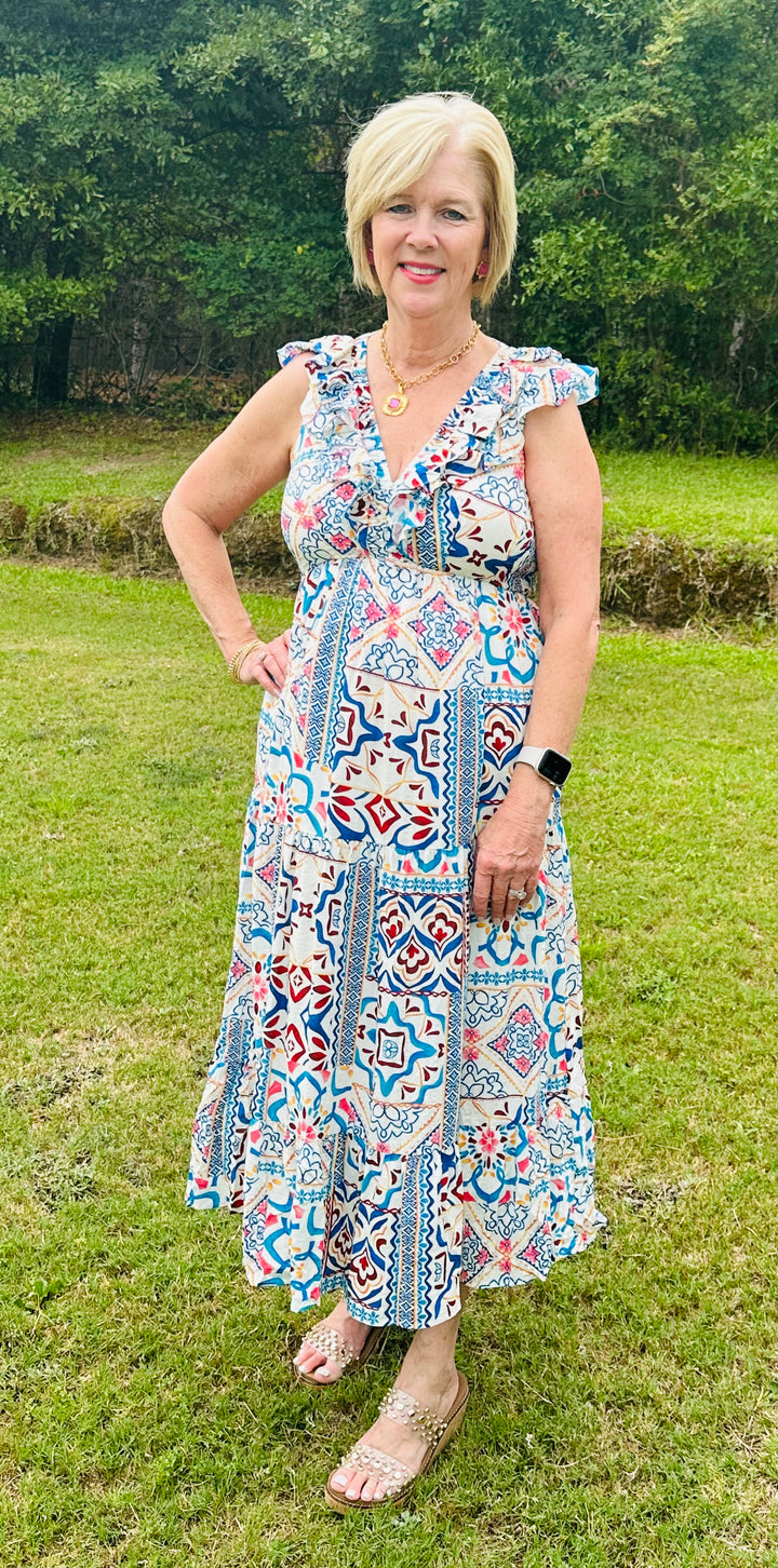 Shirred Midi Dress