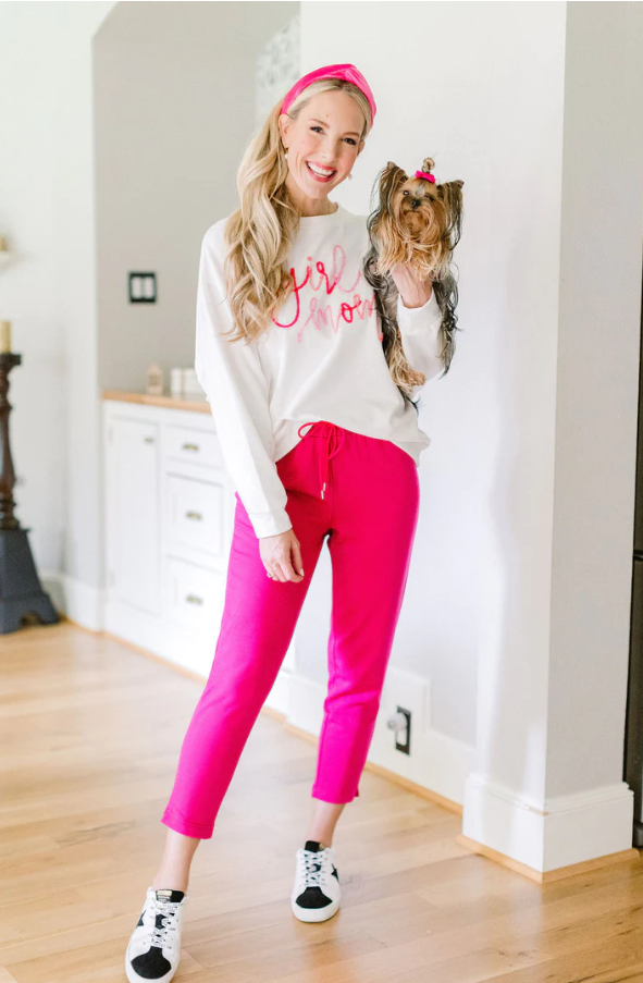 Carson Lounge Set- Hot Pink Pants