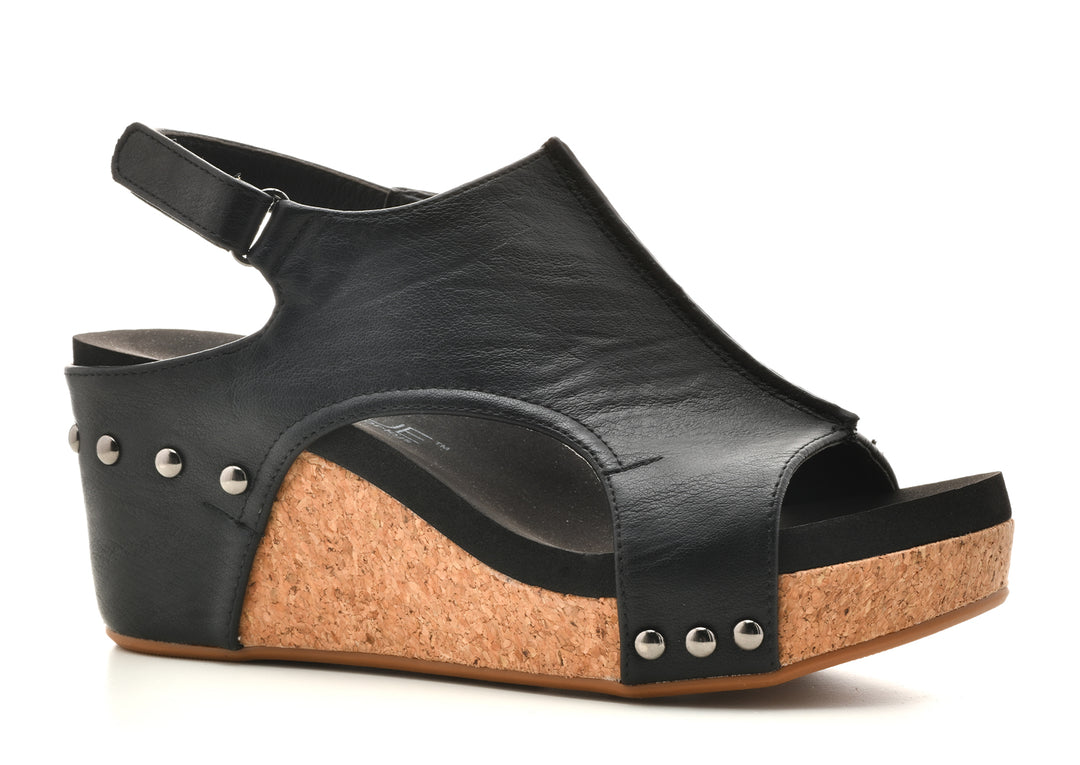 Carley Wedge -Black Smooth