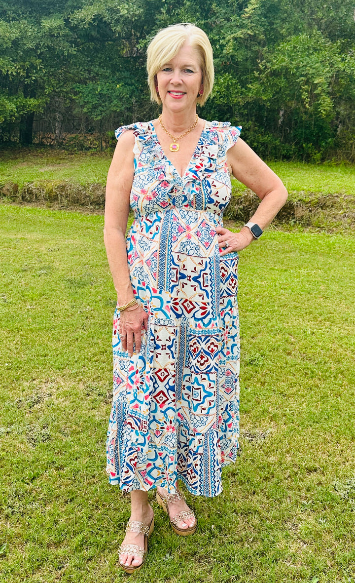 Shirred Midi Dress