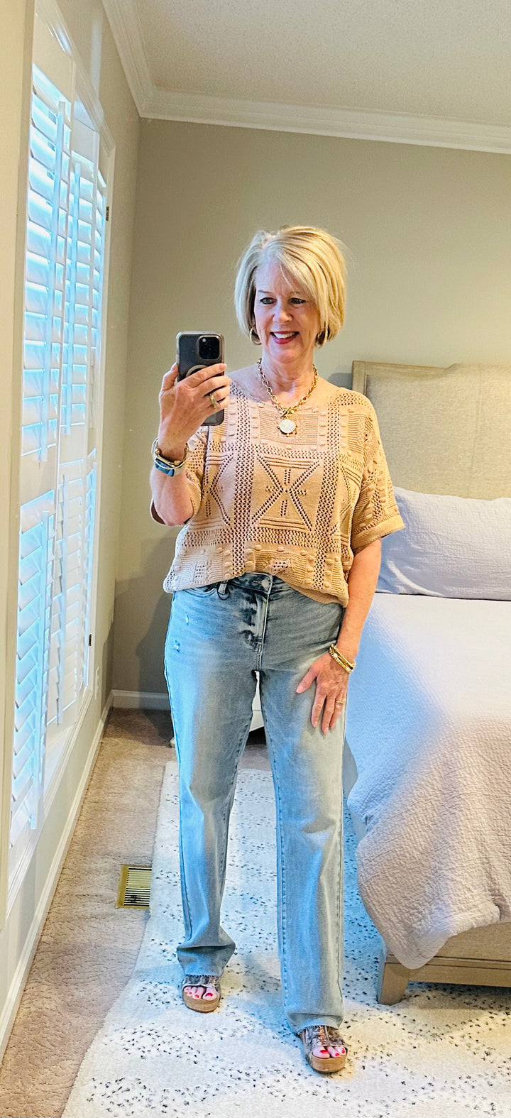 Mid Rise Light Wash Dad Jean