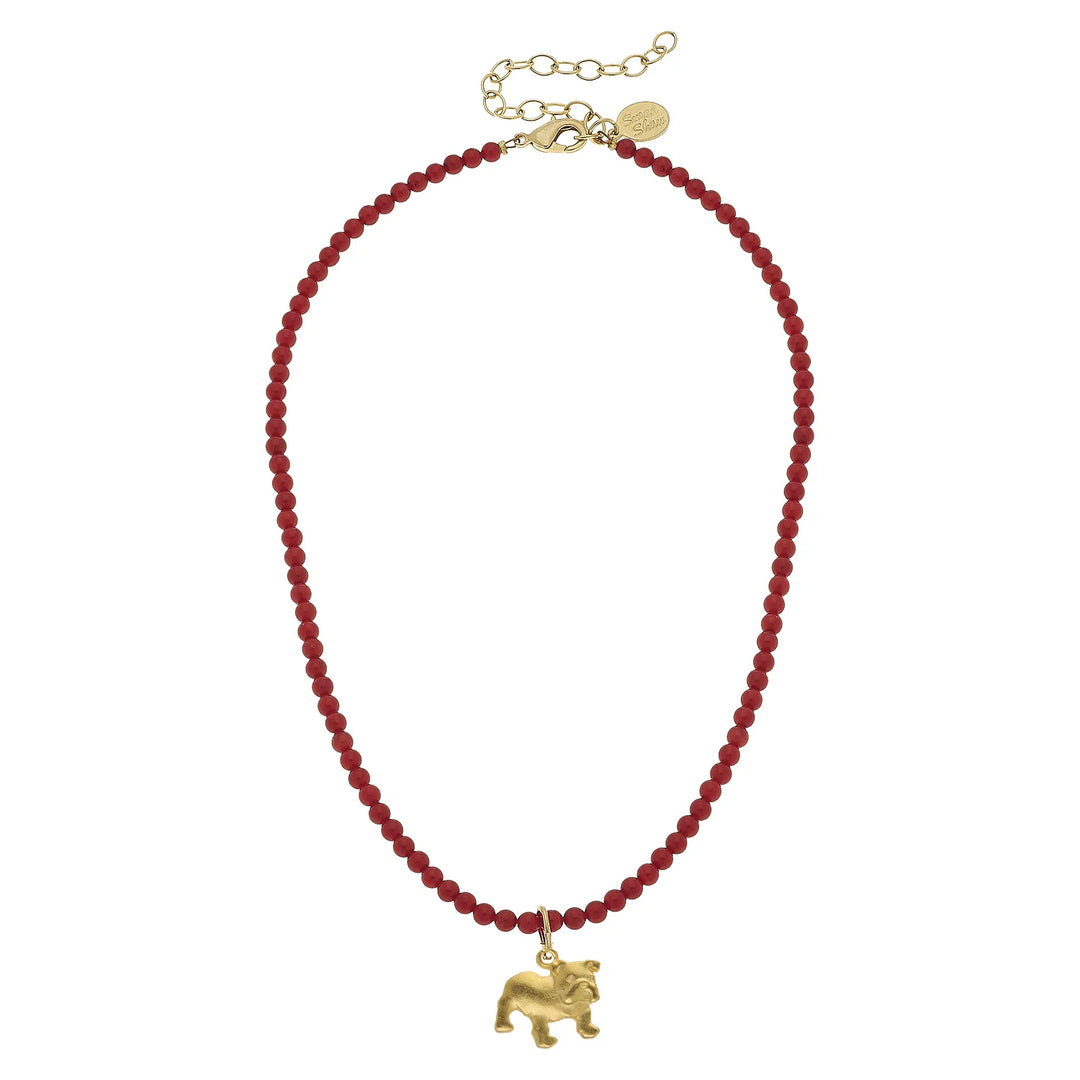 Alys Bulldog Red Coral Necklace