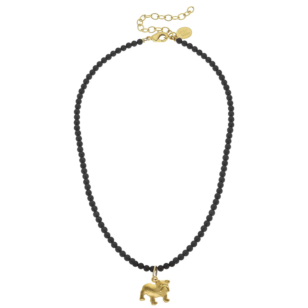 Alys Bulldog Black Coral Necklace