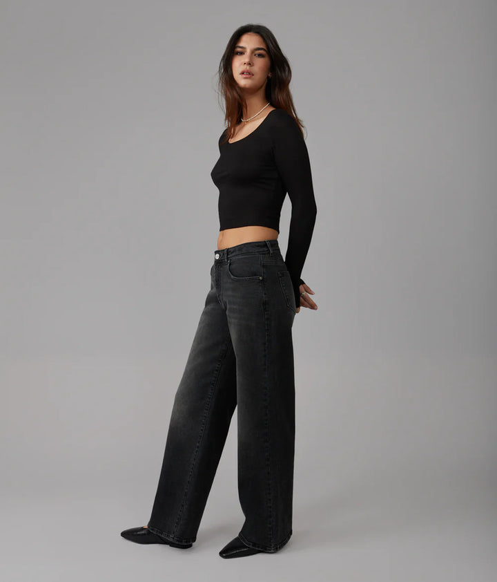 Nova Mid Rise Wide Leg Jean
