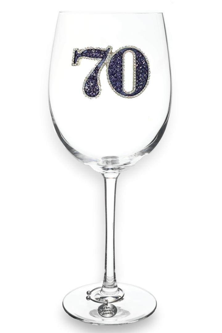 70th Birthday Jeweled Glassware