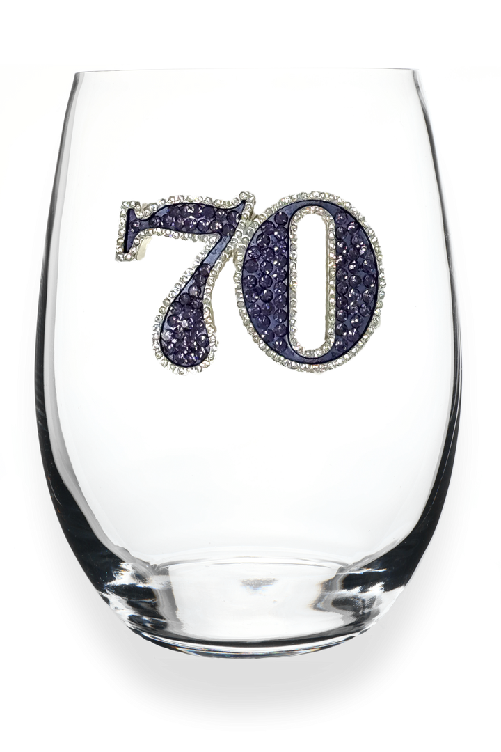 70th Birthday Jeweled Glassware