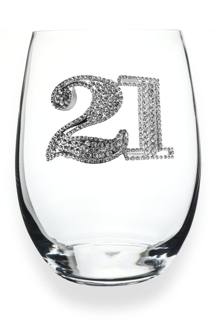 21st Birthday Jeweled Glassware