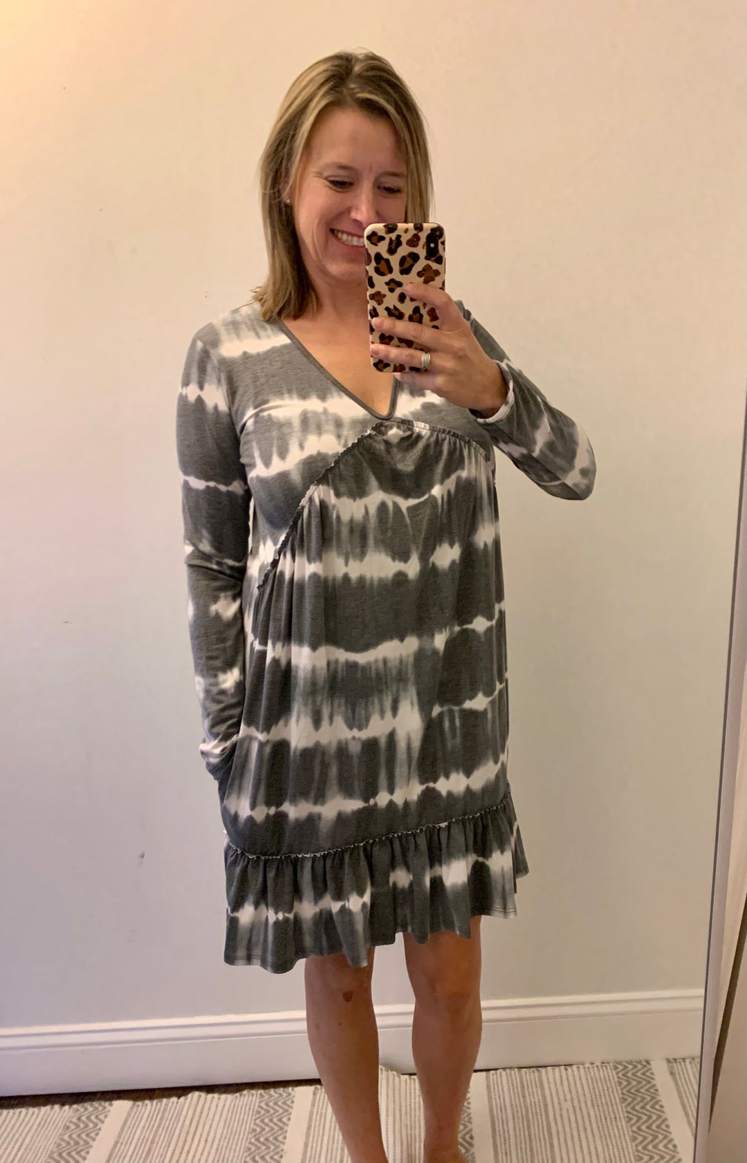 Gray tie dye dress