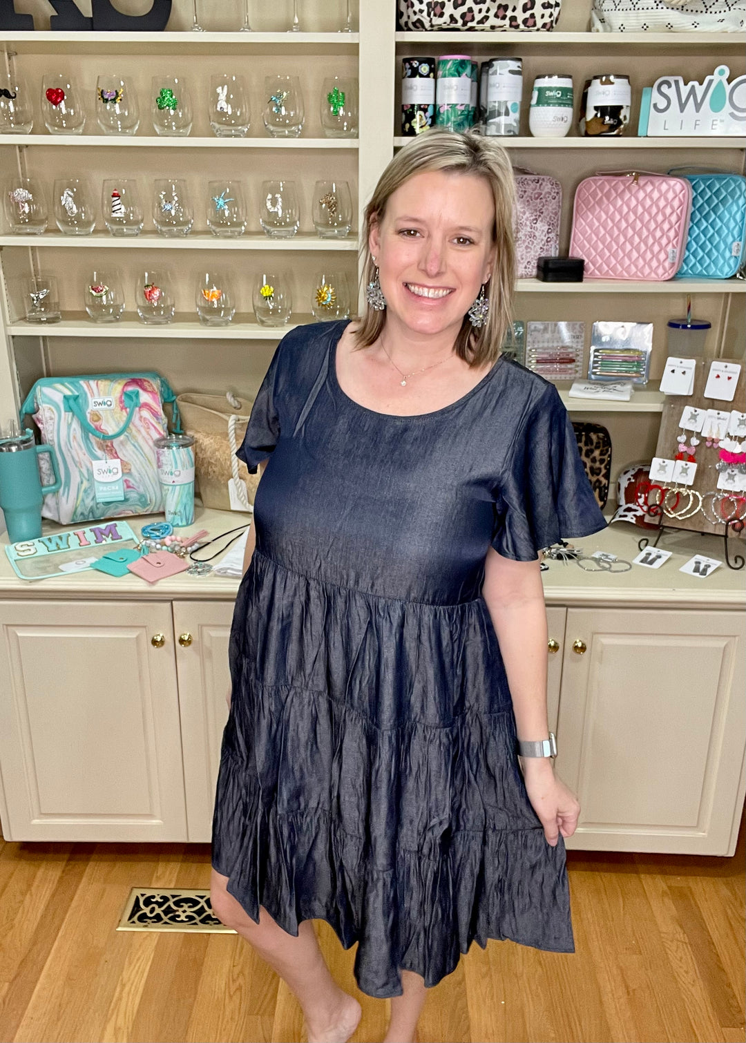 The Peyton Dress in Dark Denim