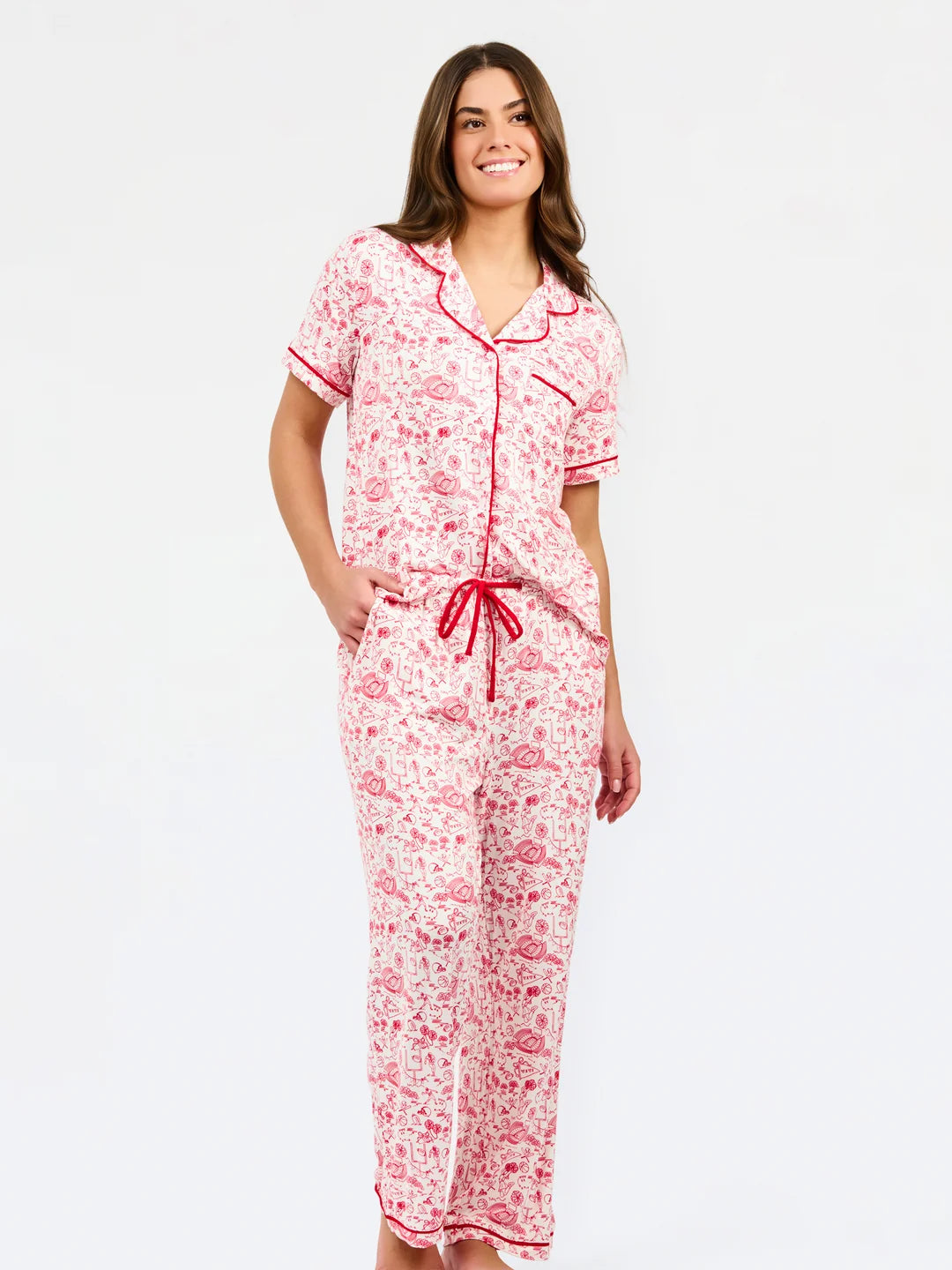 Women's Charlotte Pants Set | Team Toile Red