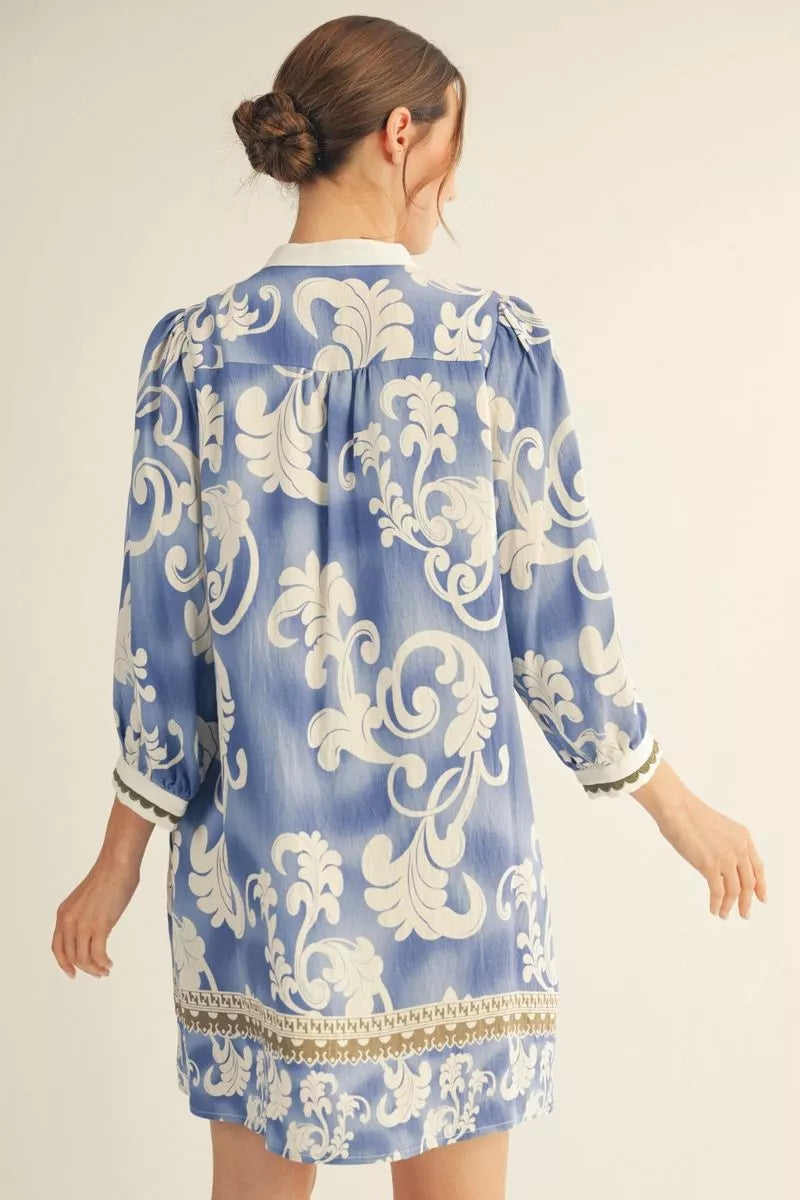 Blue Willow Boho Shift Dress