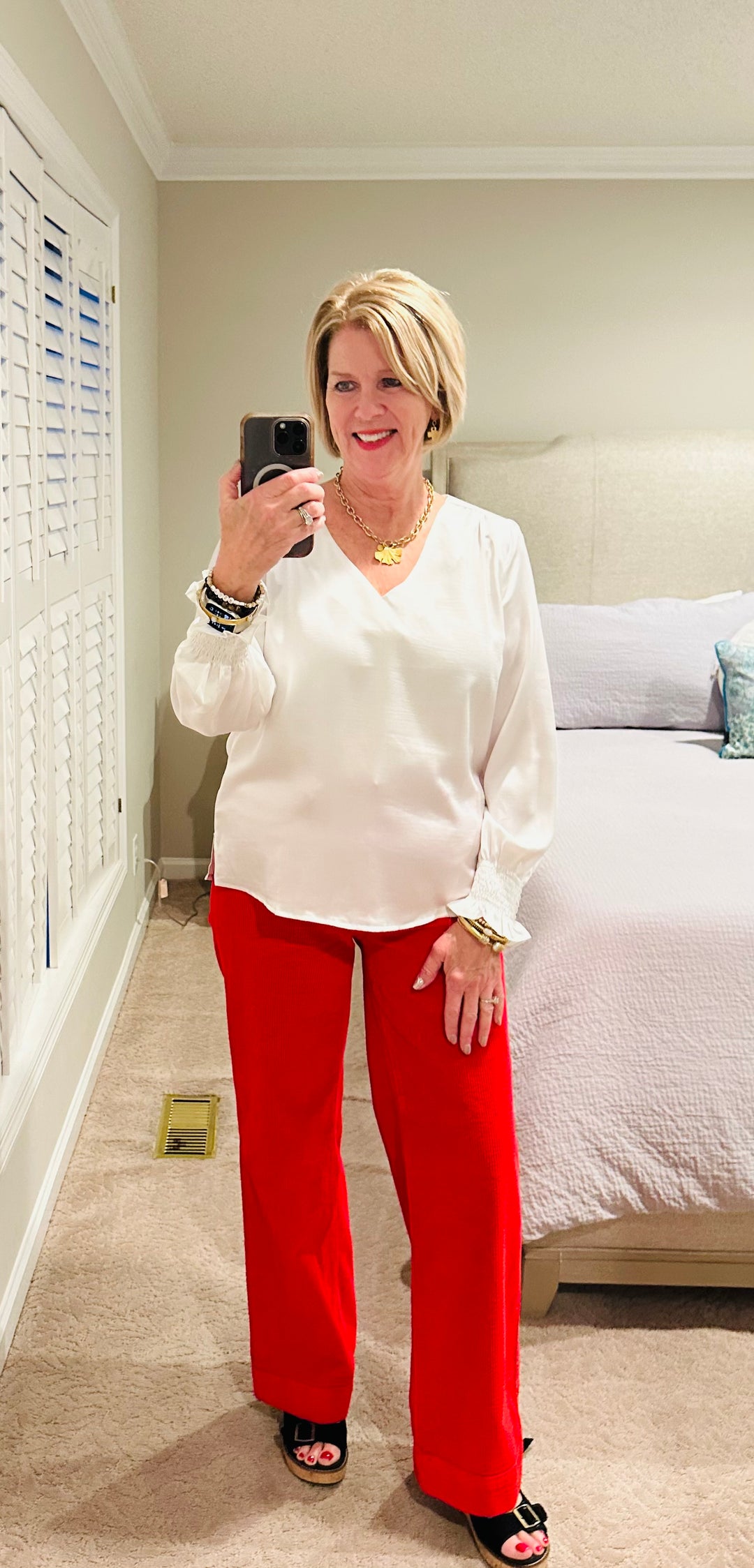 ✨ Satin Whisper V-Neck Blouse