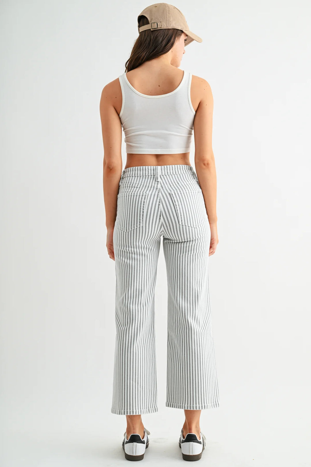 Silver Lining Striped Crop Jeans by Mica Denim