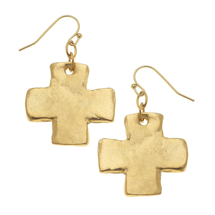 Square Cross Earrings- Medium
