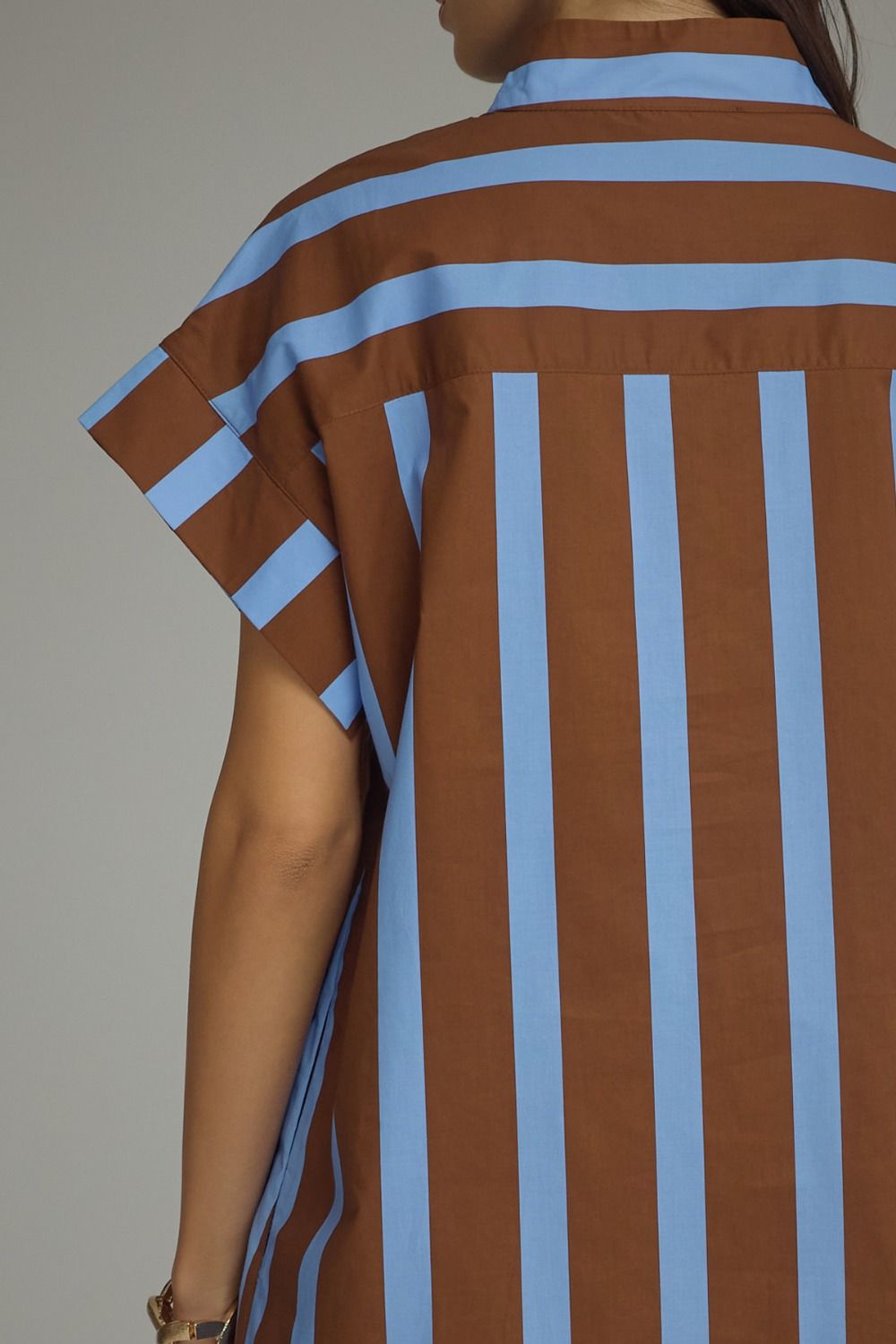 Cocoa & Blue Stripe Mini Dress