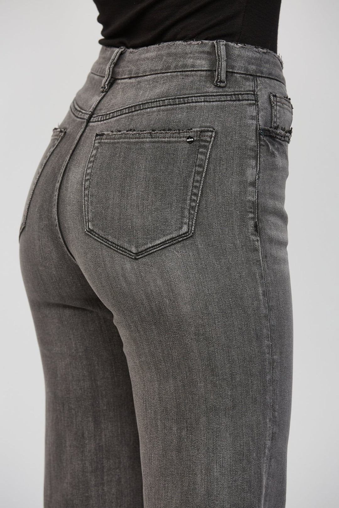 Washed Charcoal Super High Rise Mica Denim