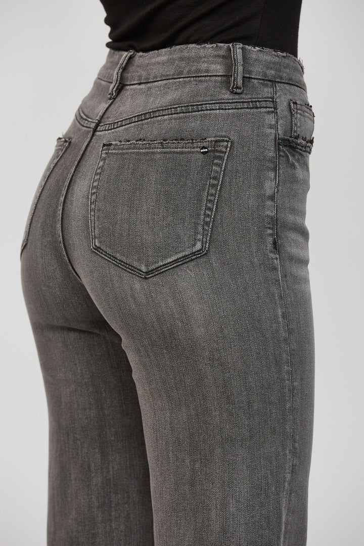 Washed Charcoal Super High Rise Mica Denim