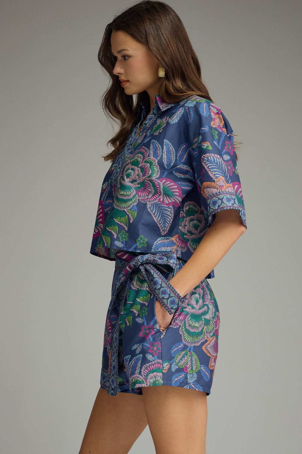 Botanical Beauty Skort Set - Indigo