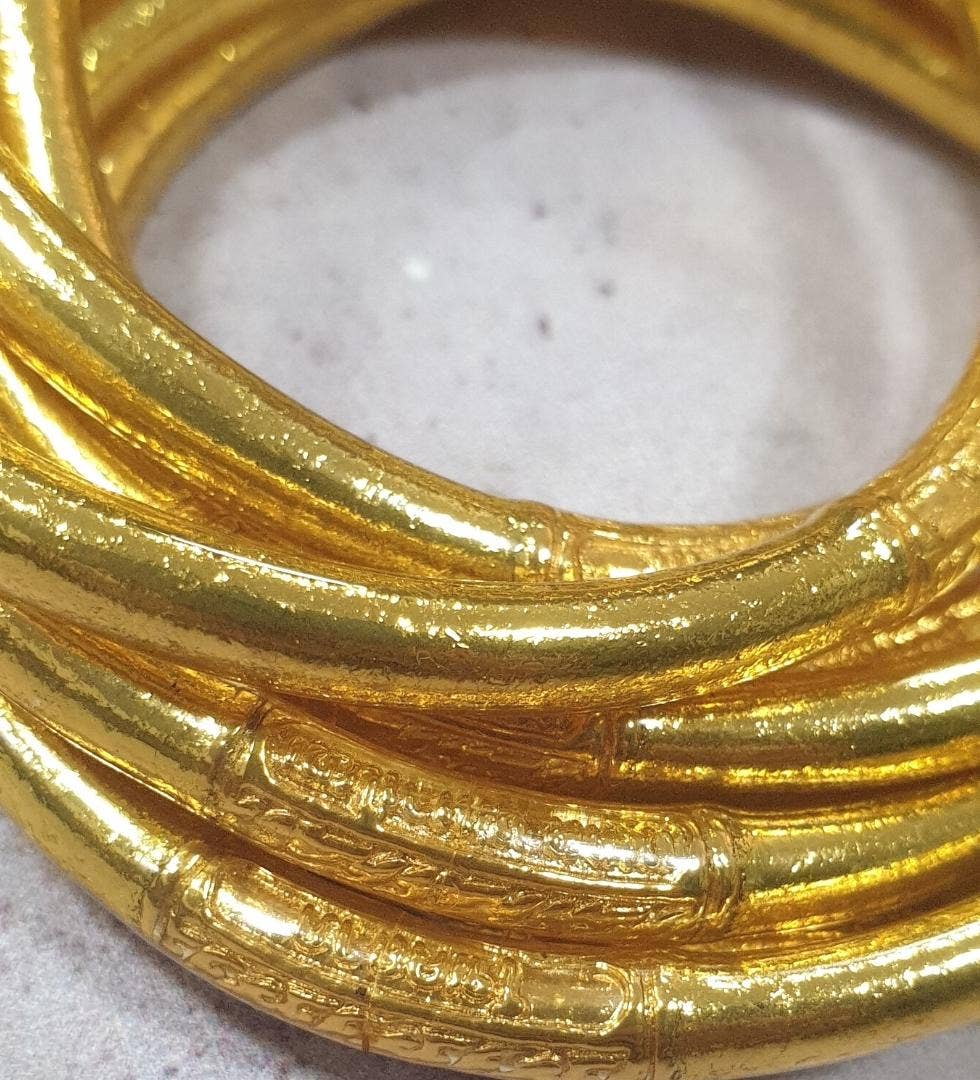 1 Genuine Buddhist Bangle Bracelet - Gold Size M