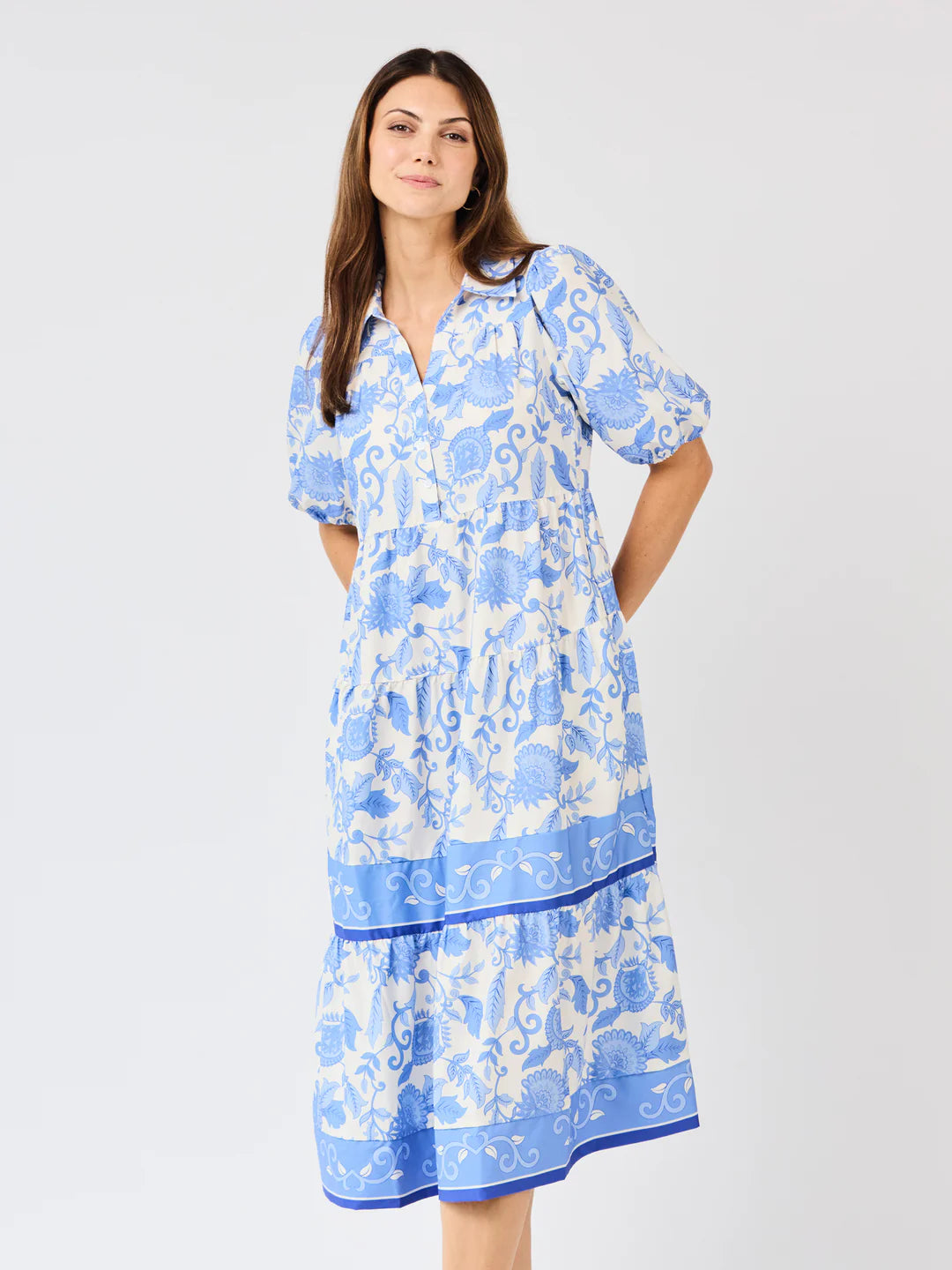 Eloise Dress | Porcelain Vines Blue