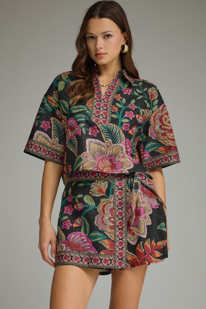 Botanical Beauty Skort Set - Black
