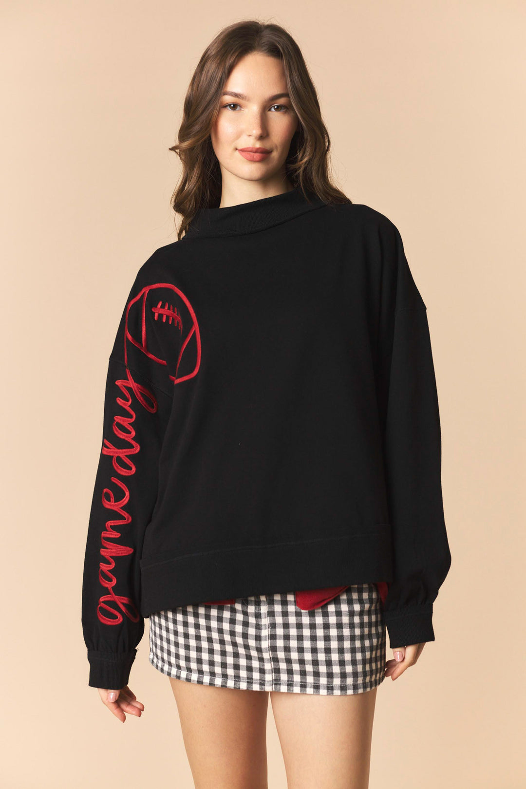 Gameday Embroidery Mock Neck Sweatshirt
