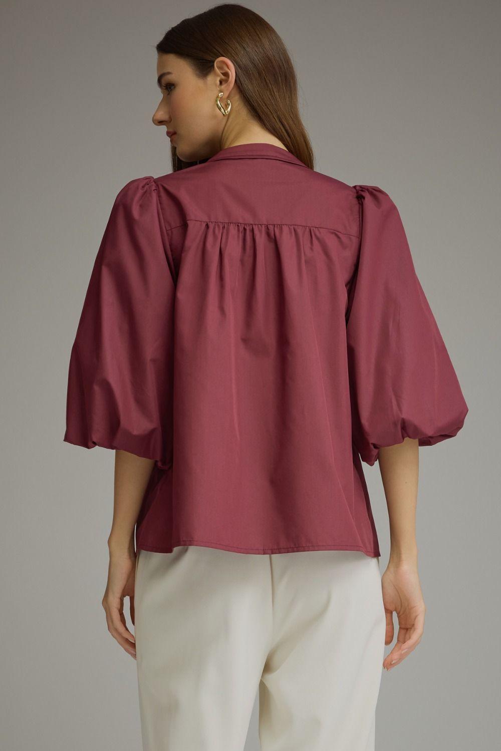 Wine & Shine Balloon Sleeve Blouse