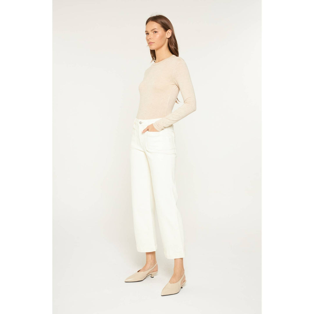 HIGH RISE CROPPED WIDE LEG WITH PATCH PKT