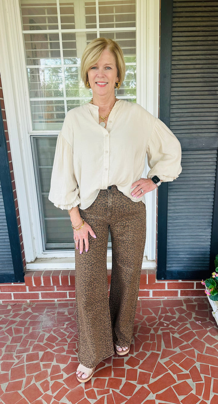 “Wild at Heart” Leopard Wide Leg Jean