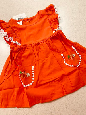 Girls Orange Fall Dress Pumpkin