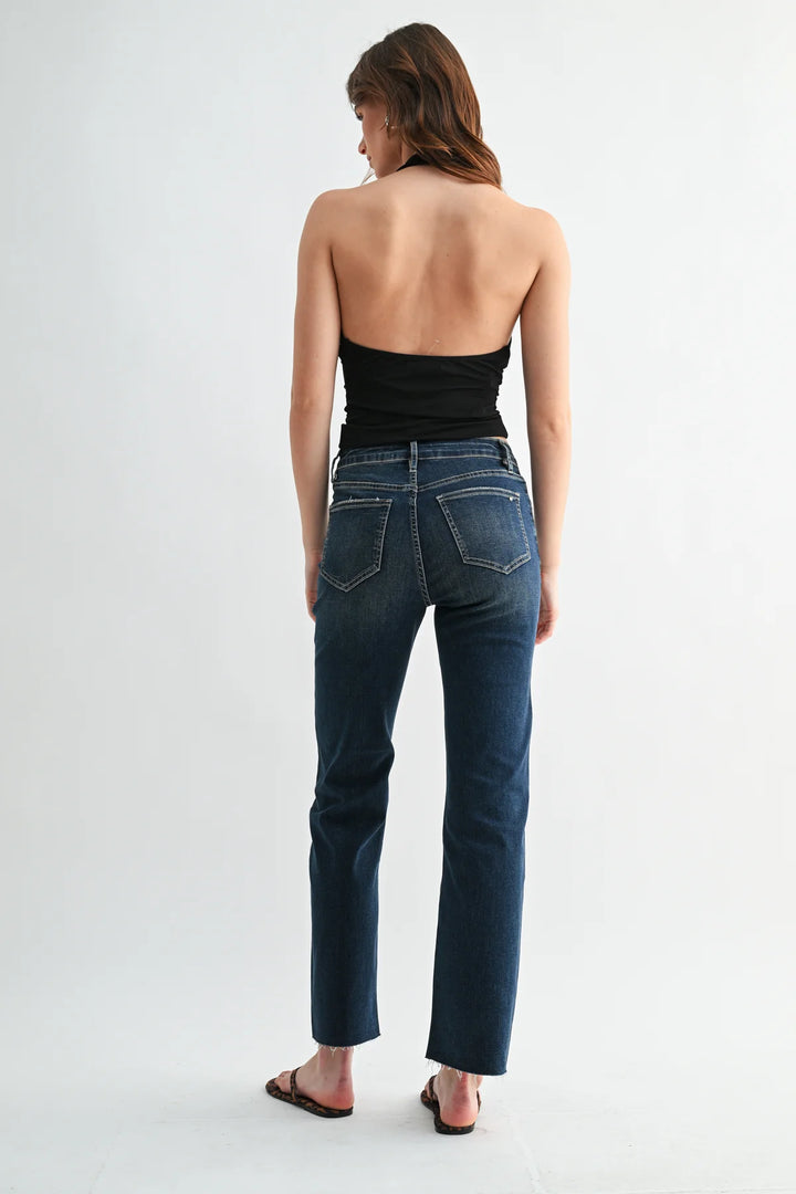 Mica Denim High-Rise Straight-Leg Jeans
