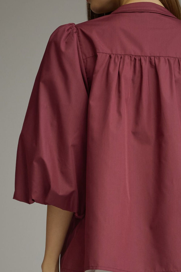 Wine & Shine Balloon Sleeve Blouse