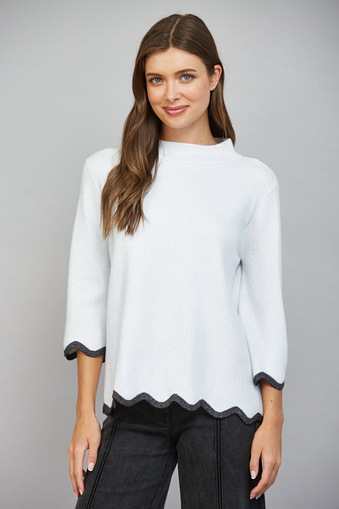 Silver Lining Scallop Sweater