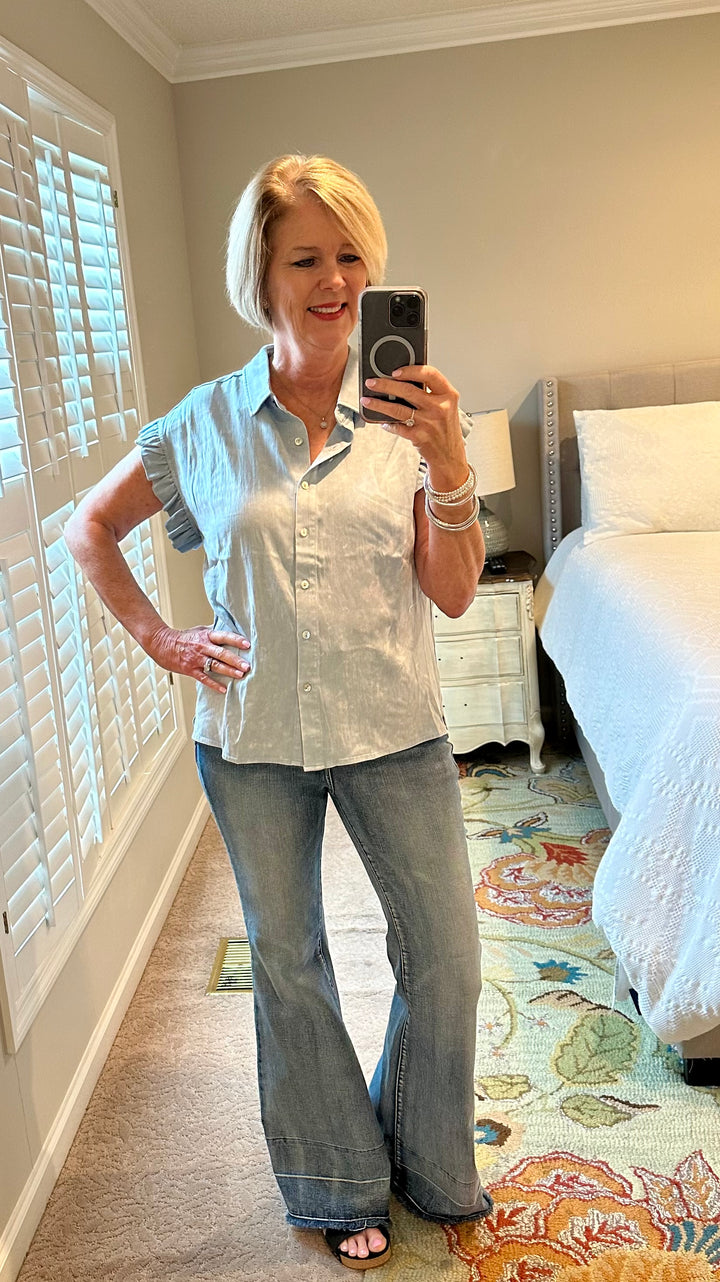 Chambray button down top