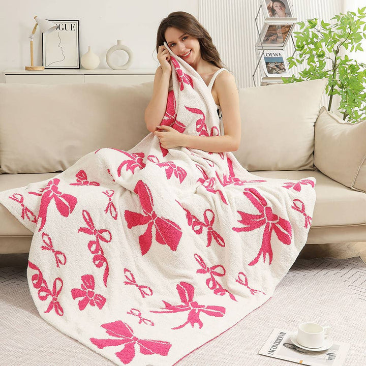 Mixed Ribbons Patterned Reversible Throw Blanket