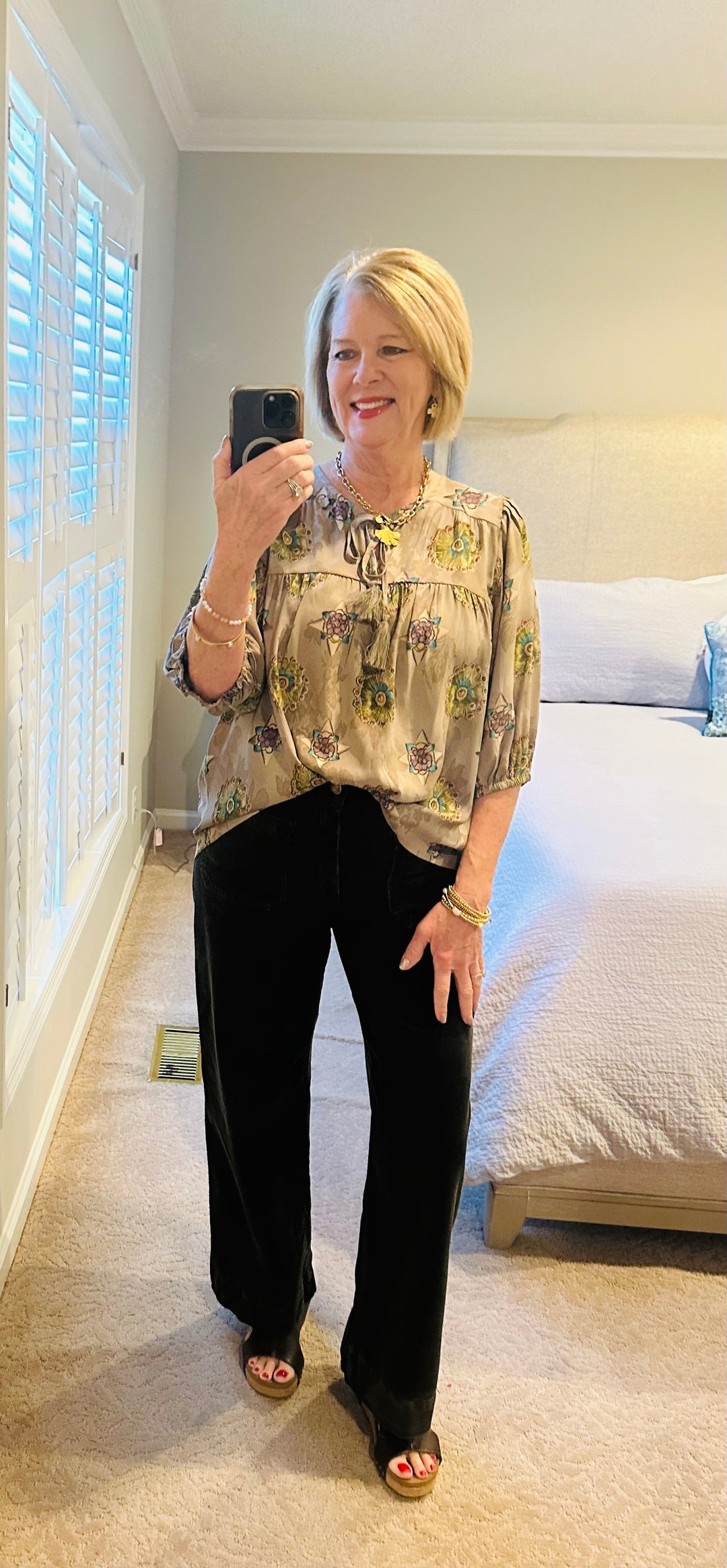 🌿 Woodland Bloom Boho Top