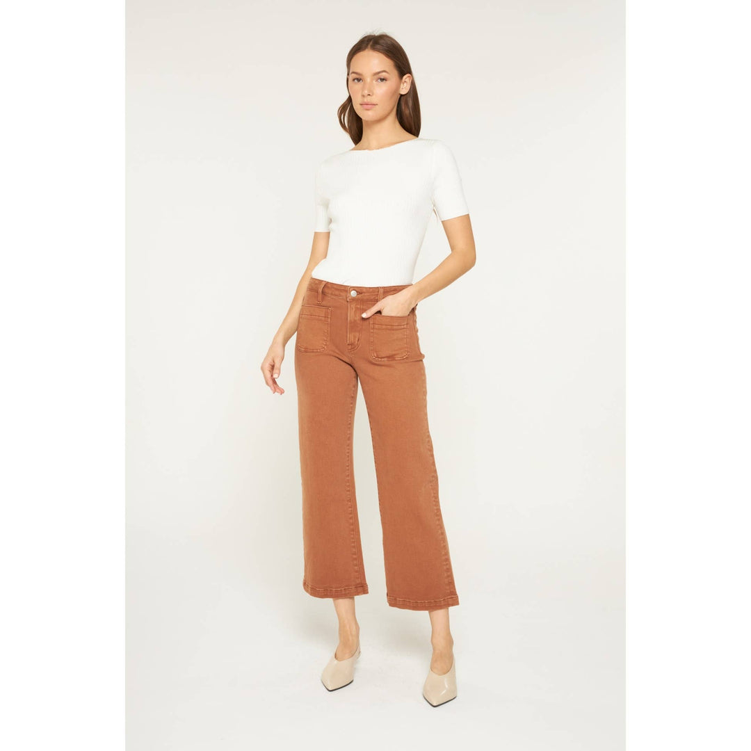 HIGH RISE CROPPED WIDE LEG WITH PATCH PKT