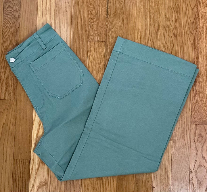 Sage Green Wide Leg Trouser pants