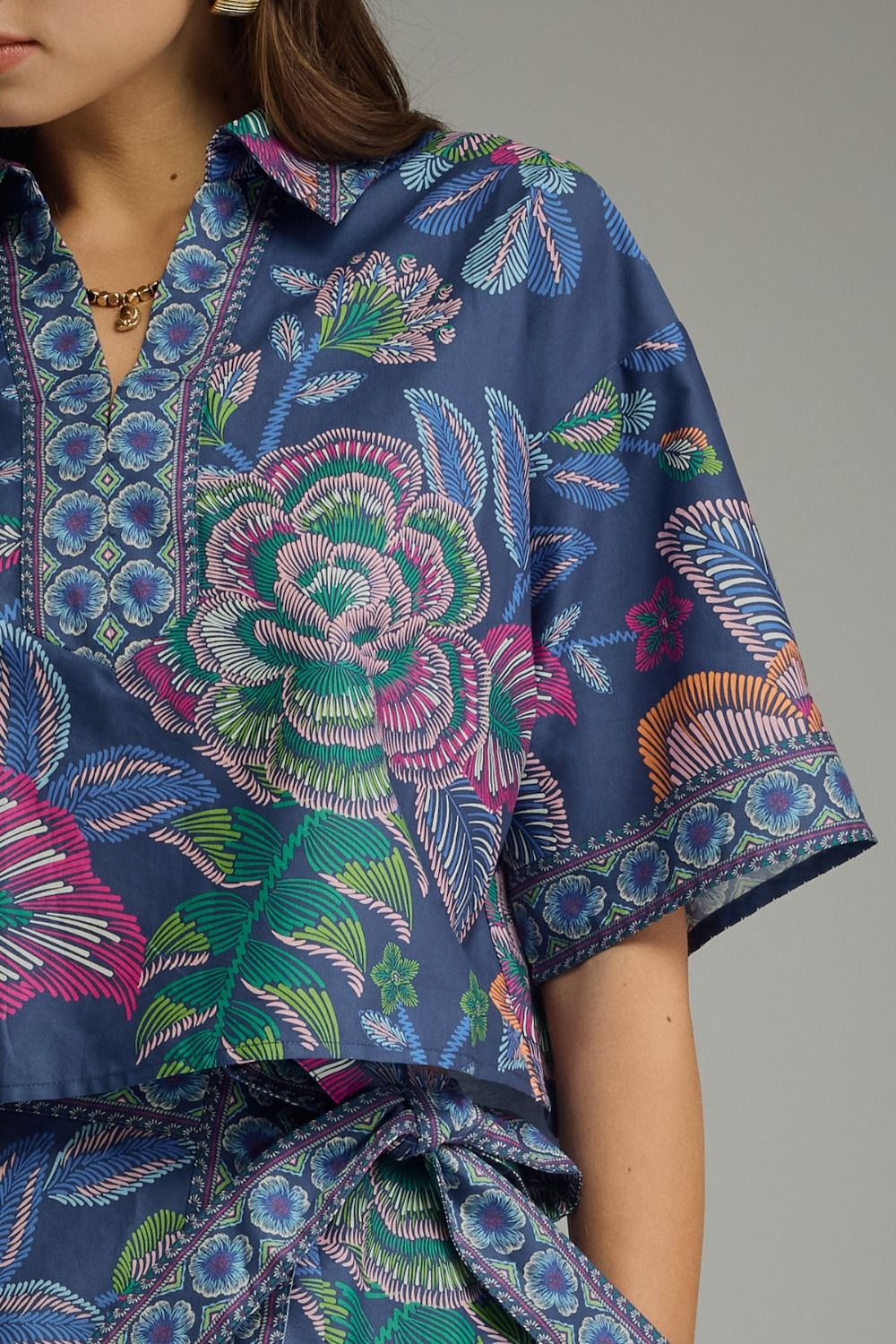 Botanical Beauty Skort Set - Indigo