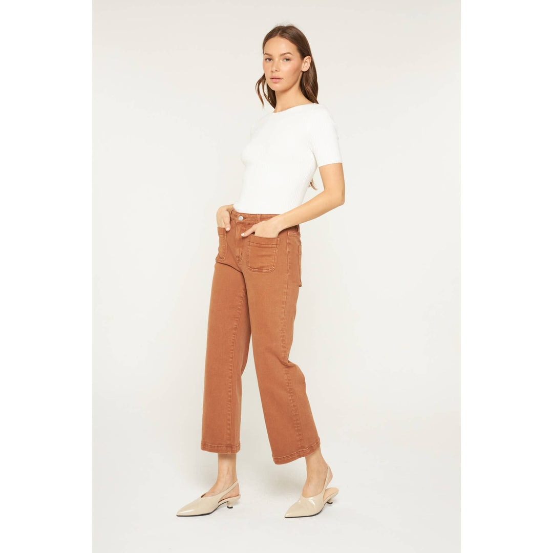HIGH RISE CROPPED WIDE LEG WITH PATCH PKT