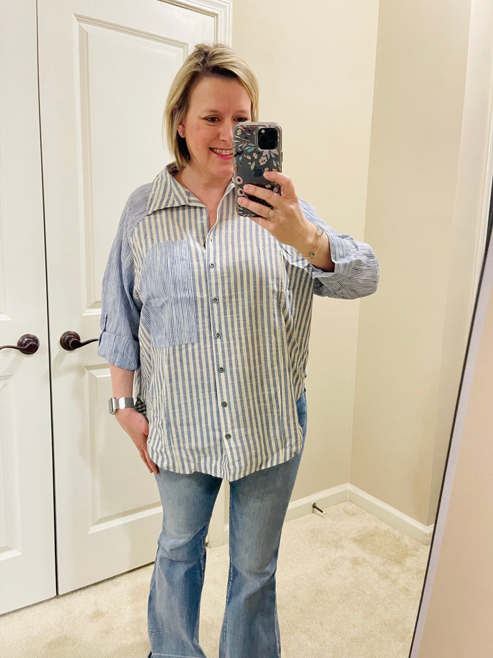 Chambray Button down top