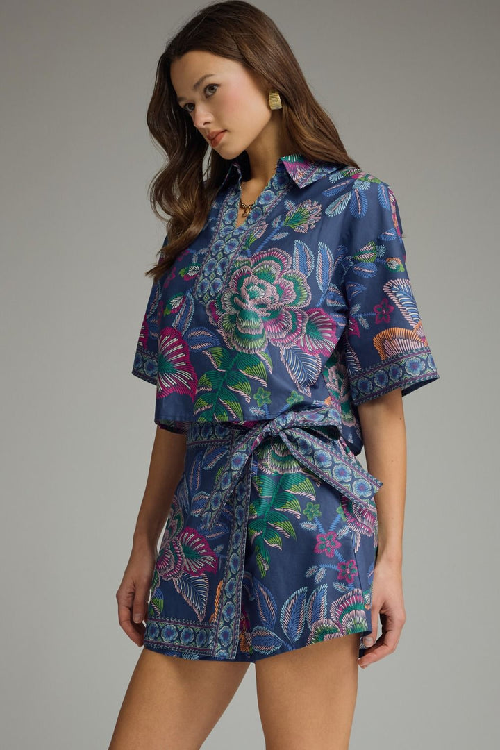 Botanical Beauty Skort Set - Indigo